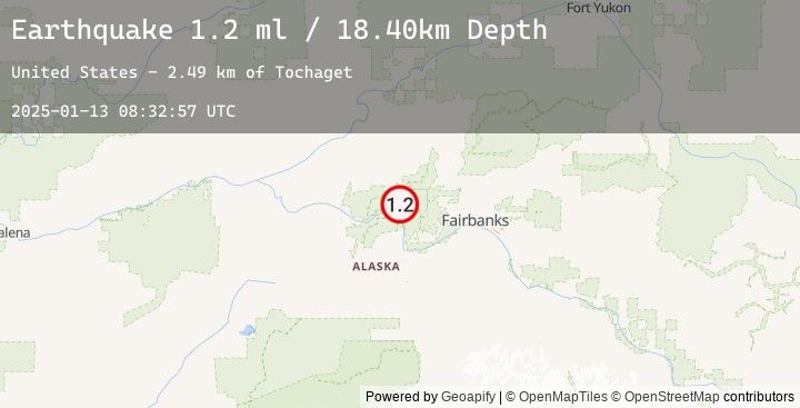 Map of 21 km SSE of Minto, Alaska