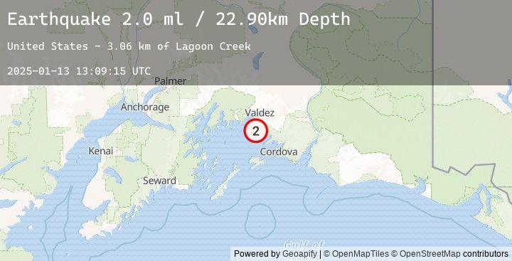 Map of 11 km E of Tatitlek, Alaska