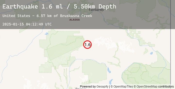 Map of 23 km ENE of Cantwell, Alaska