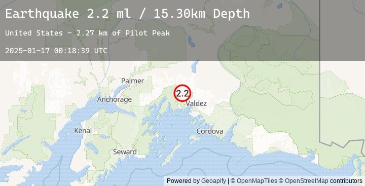 Map of 39 km NW of Valdez, Alaska