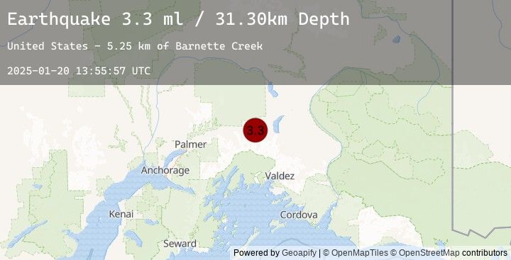 Map of 15 km SSE of Eureka Roadhouse, Alaska