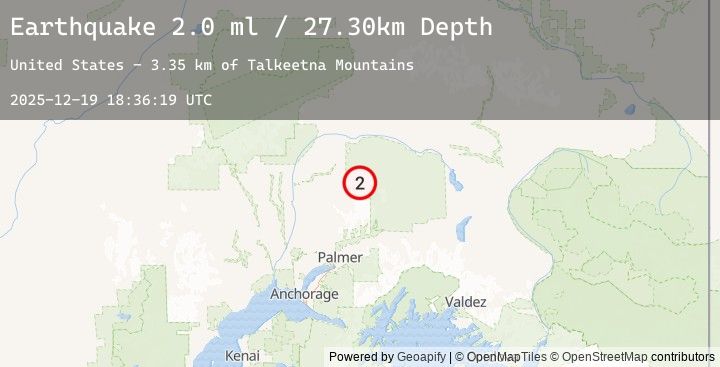 Map of 63 km N of Chickaloon, Alaska