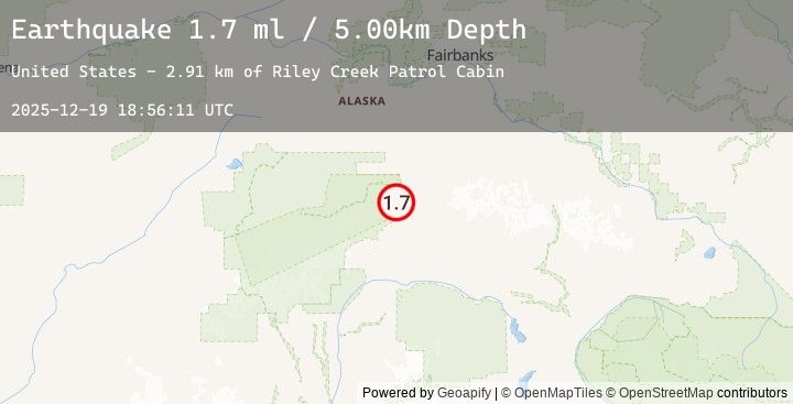 Map of 18 km N of Cantwell, Alaska