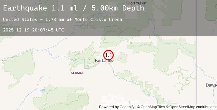 Map of 12 km ENE of Fox, Alaska