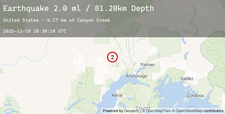 Map of 18 km SSW of Skwentna, Alaska