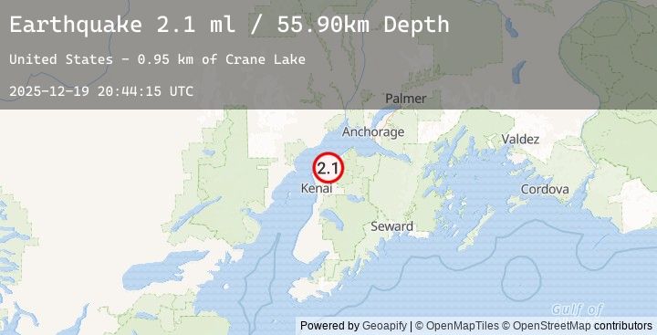 Map of 20 km NE of Nikiski, Alaska