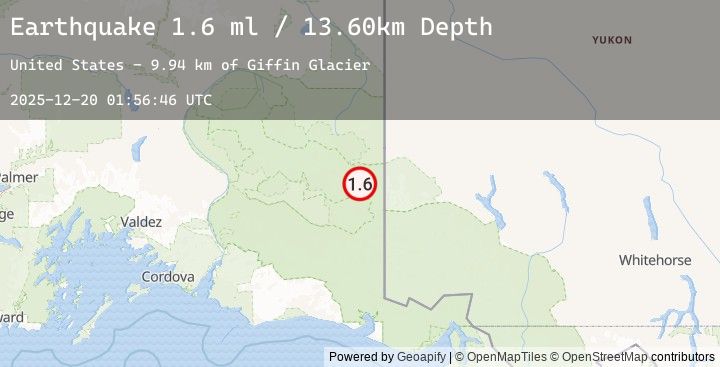 Map of 74 km E of McCarthy, Alaska