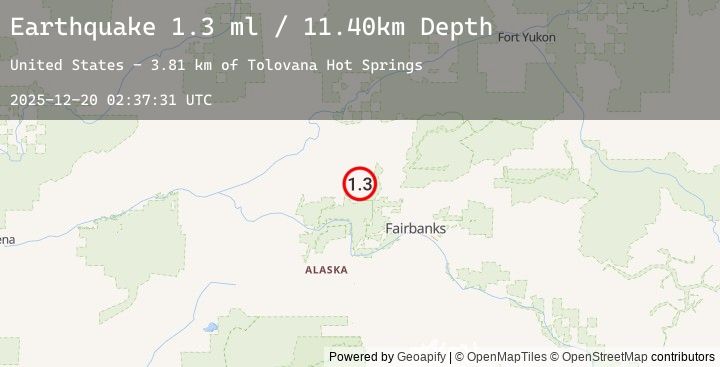 Map of 22 km ENE of Minto, Alaska