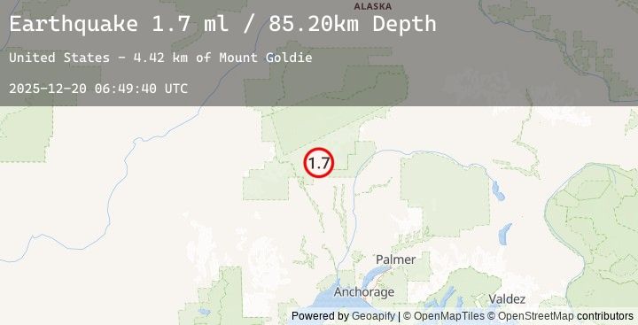 Map of 27 km NNW of Petersville, Alaska