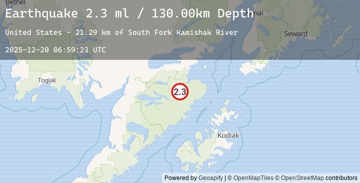Map of 72 km S of Kokhanok, Alaska