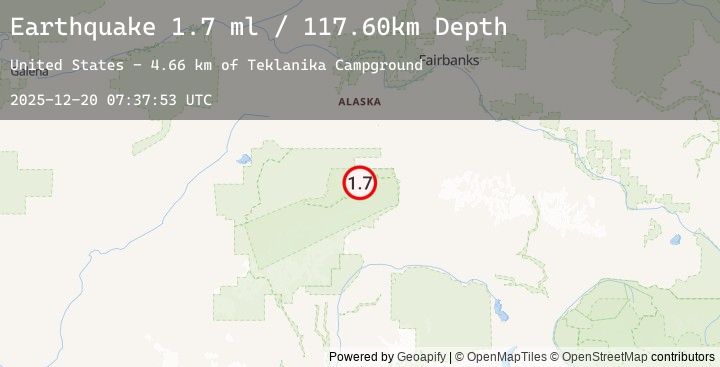 Map of 38 km WSW of Denali Park, Alaska