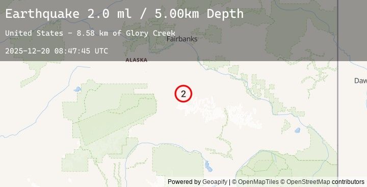 Map of 63 km E of Denali Park, Alaska