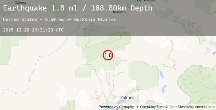 Map of 62 km NNE of Petersville, Alaska