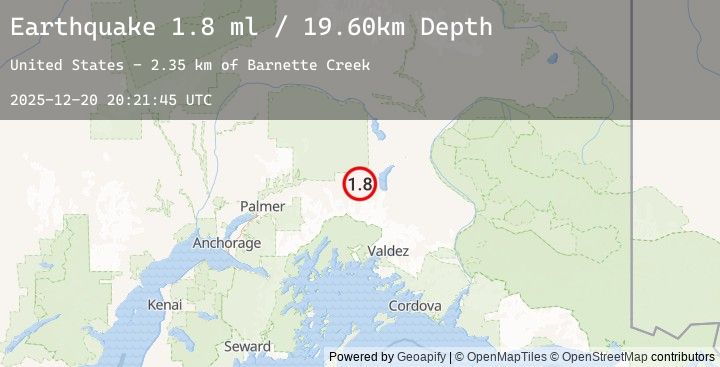 Map of 15 km SE of Eureka Roadhouse, Alaska