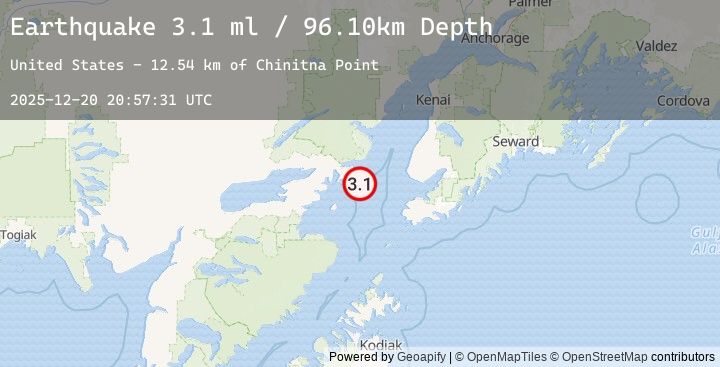 Map of 60 km WSW of Anchor Point, Alaska