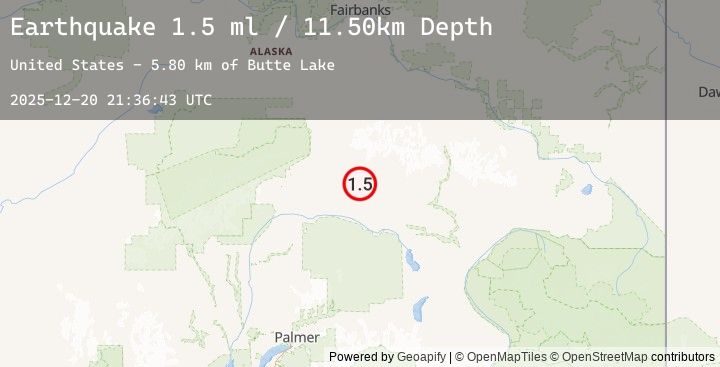 Map of 66 km ESE of Cantwell, Alaska