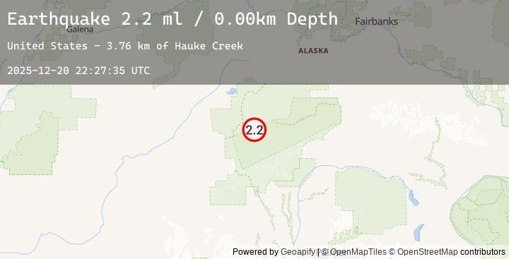 Map of 22 km SSE of Denali National Park, Alaska