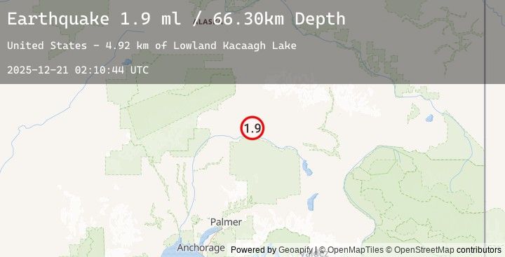 Map of 58 km SE of Cantwell, Alaska