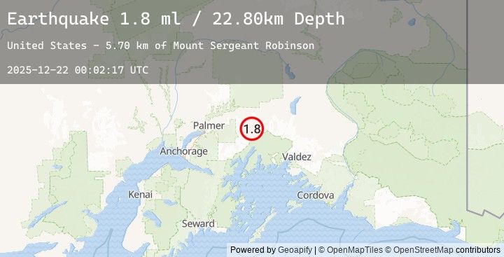 Map of 29 km S of Glacier View, Alaska