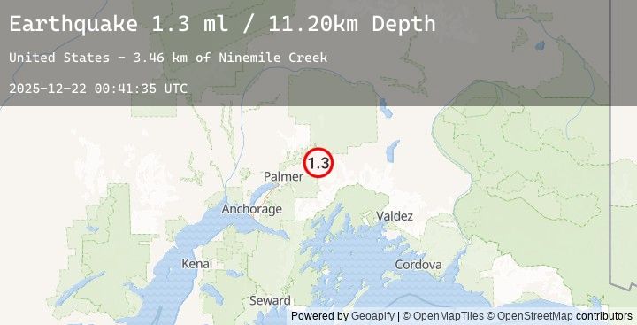Map of 12 km ESE of Chickaloon, Alaska