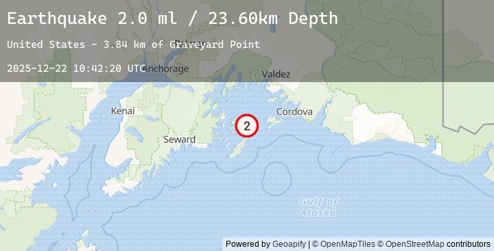 Map of 49 km NE of Chenega, Alaska