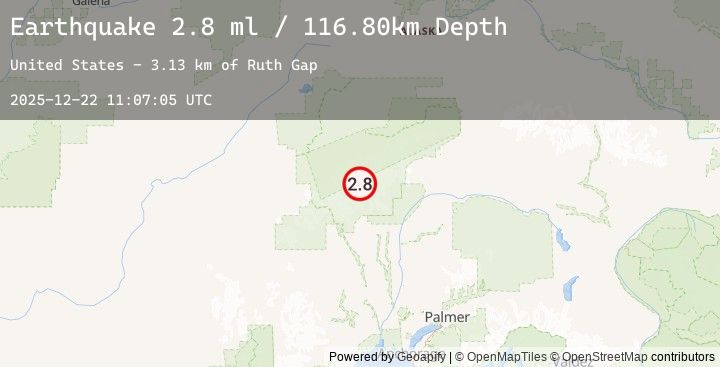 Map of 53 km NNW of Petersville, Alaska