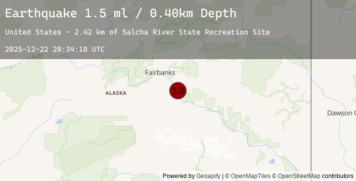 Map of 3 km SSW of Salcha, Alaska