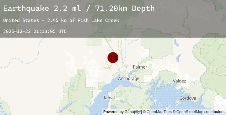 Map of 22 km ESE of Skwentna, Alaska