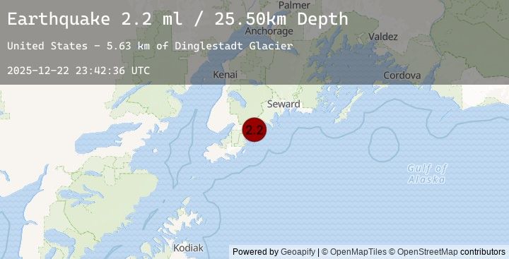 Map of 42 km ESE of Fox River, Alaska