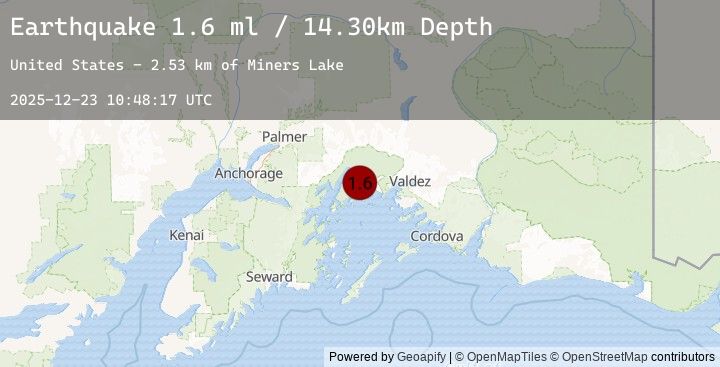 Map of 49 km WNW of Tatitlek, Alaska