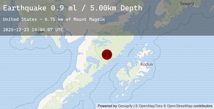Map of 85 km NW of Karluk, Alaska