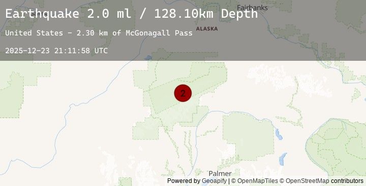 Map of 62 km SE of Denali National Park, Alaska