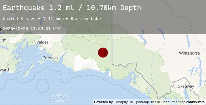 Map of 101 km SE of McCarthy, Alaska