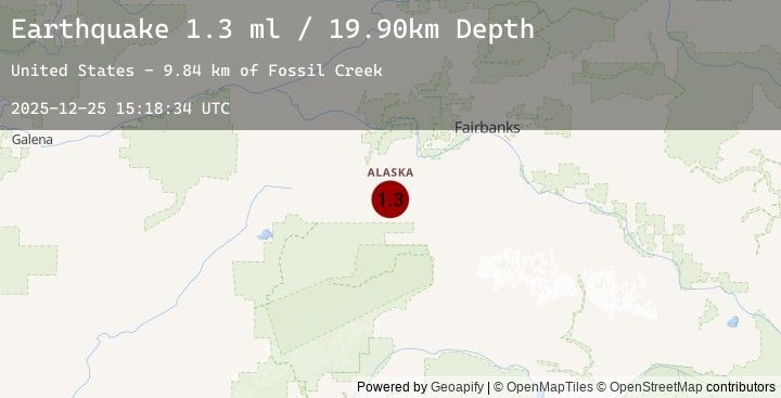 Map of 24 km WSW of Clear, Alaska