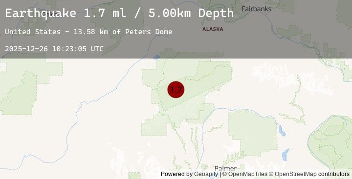 Map of 38 km SSE of Denali National Park, Alaska
