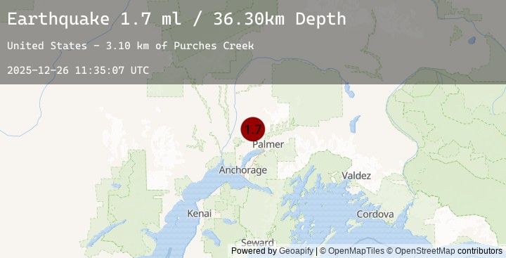 Map of 20 km WNW of Fishhook, Alaska