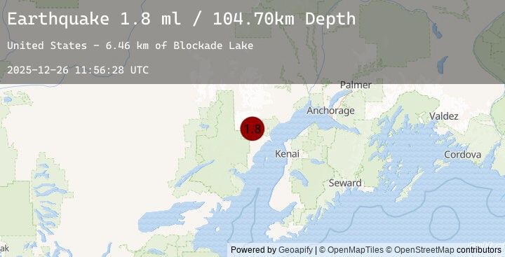 Map of 63 km WNW of Nikiski, Alaska