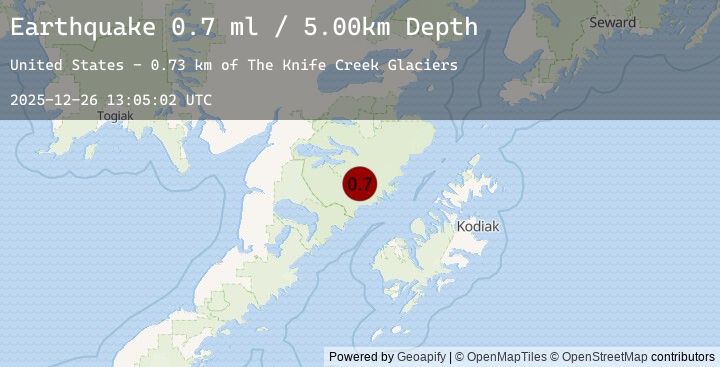 Map of 85 km NNW of Karluk, Alaska