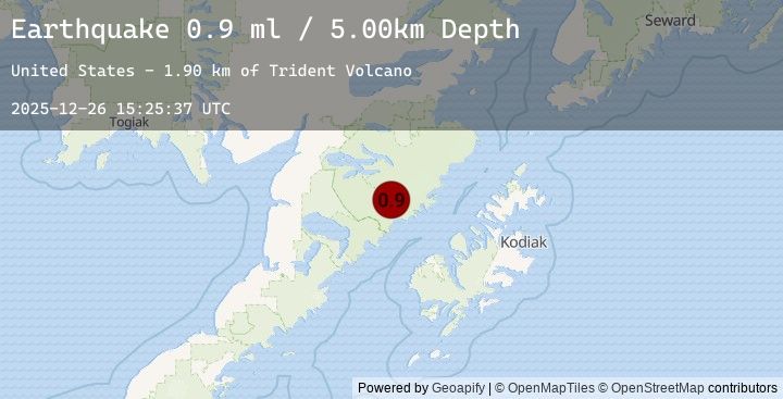 Map of 83 km NNW of Karluk, Alaska