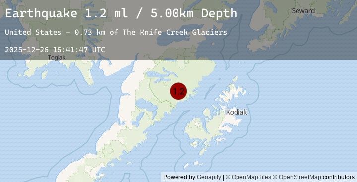 Map of 84 km NNW of Karluk, Alaska