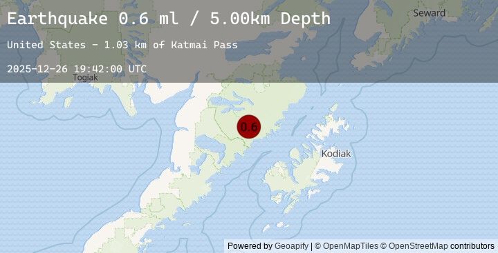 Map of 86 km NNW of Karluk, Alaska