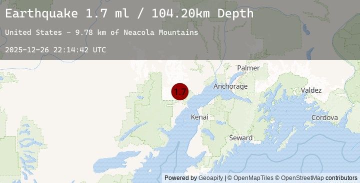 Map of 52 km W of Tyonek, Alaska