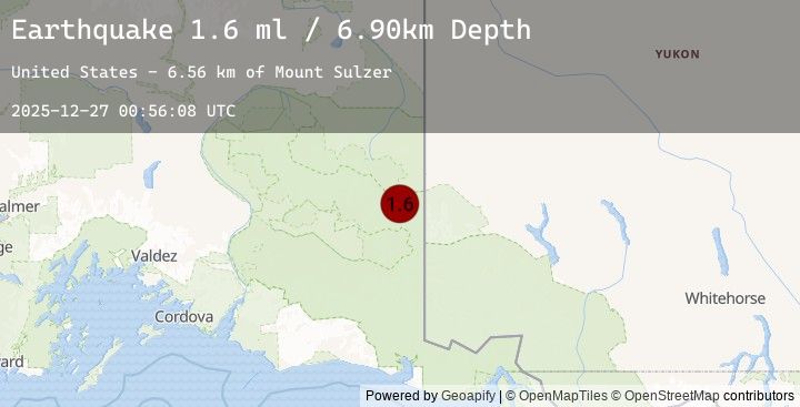 Map of 79 km ENE of McCarthy, Alaska