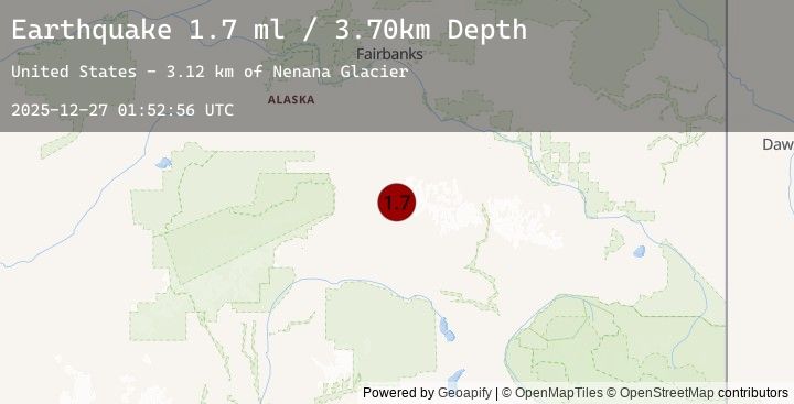 Map of 69 km ESE of Denali Park, Alaska