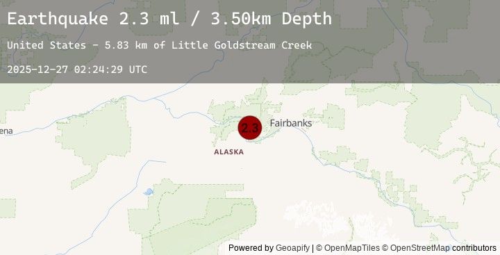 Map of 19 km NNE of Four Mile Road, Alaska