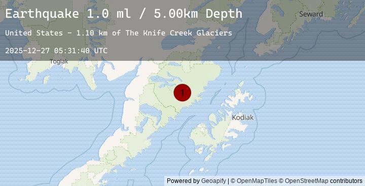 Map of 92 km NNW of Karluk, Alaska