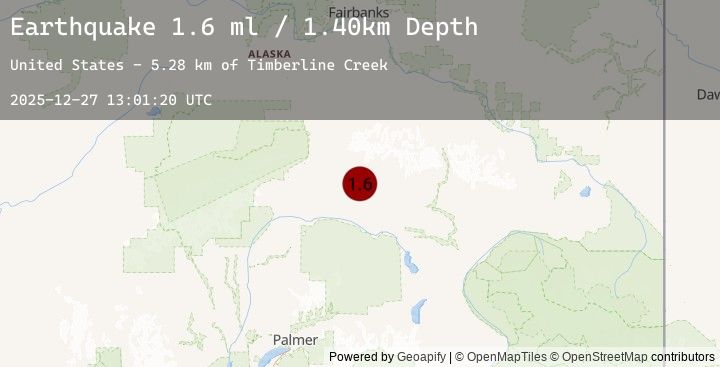 Map of 67 km ESE of Cantwell, Alaska