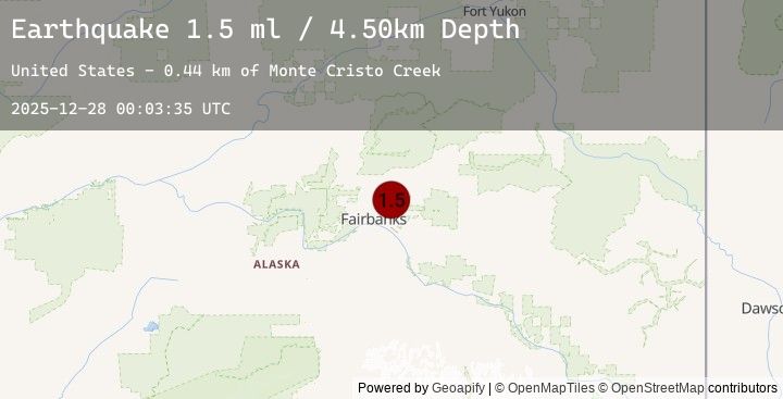 Map of 13 km ENE of Fox, Alaska