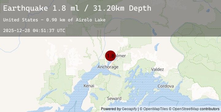 Map of 7 km SW of Meadow Lakes, Alaska