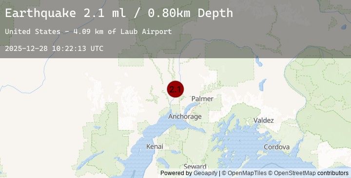 Map of 16 km WNW of Willow, Alaska